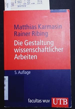 Seller image for Die Gestaltung wissenschaftlicher Arbeiten. Ein Leitfaden fr Seminararbeiten, Bachelor-, Master- und Magisterarbeiten, Diplomarbeiten und Dissertationen. for sale by Antiquariat Bookfarm