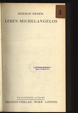Bild des Verkufers fr Leben Michelangelos. Vollstndige Ausgabe. zum Verkauf von Antiquariat Bookfarm