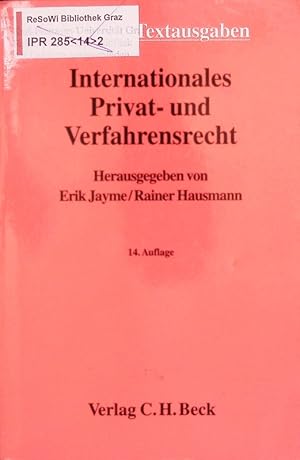 Immagine del venditore per Internationales Privat- und Verfahrensrecht. Textausgabe. venduto da Antiquariat Bookfarm