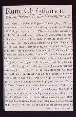 Bild des Verkufers fr Ensomheten i Lydia Ernemans liv. Roman. zum Verkauf von Antiquariat Bookfarm