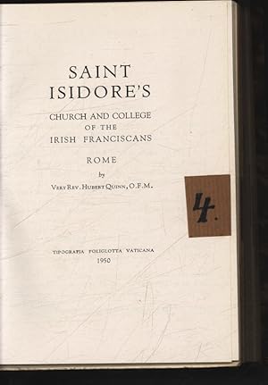 Seller image for Saint Isidor's Church and Coll. of the Irish Franciscans, Rome. for sale by Antiquariat Bookfarm