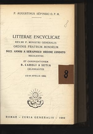 Bild des Verk�ufers f�r Litterae Encyclicae. . . DCCL annos a sera-phico Ordine condito. . . (12-16 Aprilis 1959) zum Verkauf von Antiquariat Bookfarm