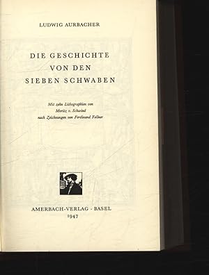 Imagen del vendedor de Die Geschichte von den sieben Schwaben. Mit 10 Lithographien v. Moritz v. Schwind nach Zeichnungen von Ferd. Fellner. a la venta por Antiquariat Bookfarm