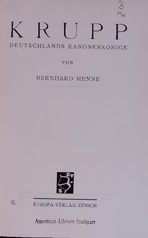 Seller image for Krupp Deutschland Kanonenkonige. for sale by Antiquariat Bookfarm