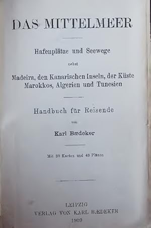 Bild des Verkufers fr Hafenplatze und Seewege nebst Madeira, den Kanarischen Inseln, der Kste Marokkos, Algerien und Tunesien. zum Verkauf von Antiquariat Bookfarm