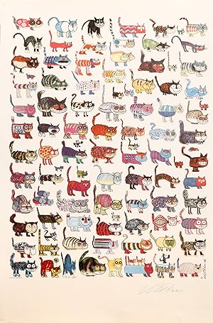 1972 Original Quebec Vittorio Poster, 100 Cats and a Mouse