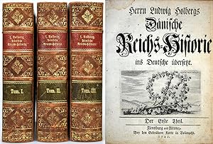 Dänische Reichs-Historie. 3 Bände [= komplett; Ganzleder].