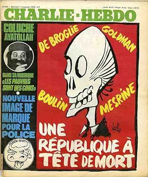 "CHARLIE HEBDO N°469 du 7/11/1979" Gébé : UNE RÉPUBLIQUE A TÊTE DE MORT / Gébé : SCIENCES HUMAINES