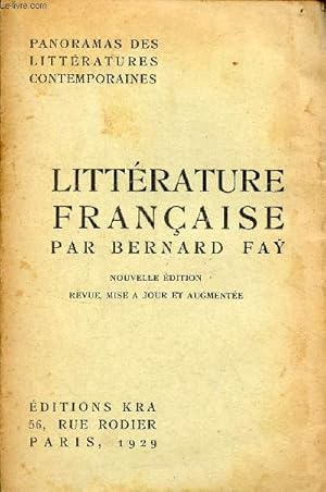 Bild des Verkufers fr Littrature franaise - Nouvelle dition revue, mise  jour et augmente - Collection Panoramas des littratures contemporaines. zum Verkauf von Le-Livre