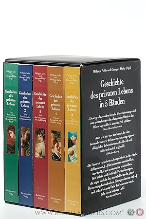 Seller image for Geschichte des privaten Lebens. [ 5 volumes in slipcase ] Bd.1., Vom Rmischen Imperium zum Byzantinischen Reich. Bd. 2., Vom Feudalzeitalter zur Renaissance; Bd. 3., Von der Renaissance zur Aufklrung. Bd. 4., Von der Revolution zum Groen Krieg. Bd. 5., Vom Ersten Weltkrieg zur Gegenwart. for sale by Emile Kerssemakers ILAB