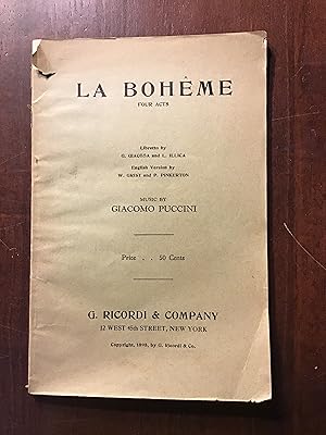 Image du vendeur pour La Boheme: Four Acts mis en vente par Shadetree Rare Books