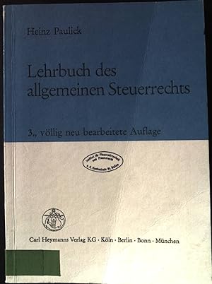 Lehrbuch des allgemeinen Steuerrechts.