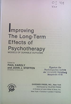 Bild des Verkufers fr Improving the Long-term Effects of Psychotherapy: Models of Durable Outcome. zum Verkauf von books4less (Versandantiquariat Petra Gros GmbH & Co. KG)