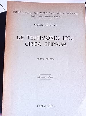 Image du vendeur pour De Testimonio Iesu Circa Seipsum mis en vente par librisaggi