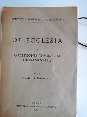 Image du vendeur pour De ecclesia I quaestiones theologiae fundamentalis mis en vente par librisaggi