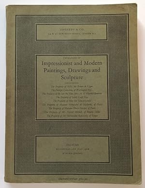 Impressionist and Modern Paintings, Drawings and Sculpture. London 3rd July 1968