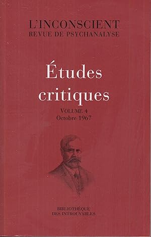 Imagen del vendedor de tudes critiques. L'inconscient, 4 a la venta por PRISCA