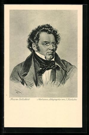 Bild des Verkufers fr Knstler-Ansichtskarte Portrait des Komponisten Franz Peter Schubert zum Verkauf von Bartko-Reher