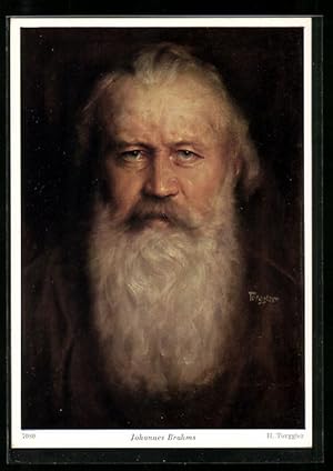 Künstler-Ansichtskarte Johannes Brahms, Portrait des Komponisten