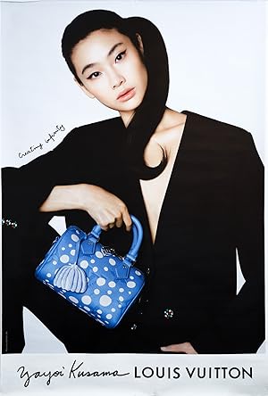 2023 French Louis Vuitton Fashion Poster - Yayoi Kusama, Louis Vuitton, HoYeon Jung (Blue)