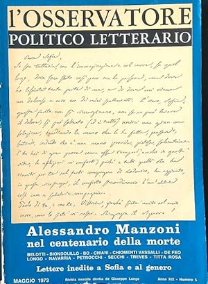Seller image for L'osservatore politico letterario n. 5/maggio 1973 for sale by Librodifaccia