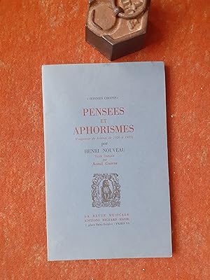 Pensées et Aphorismes (Fragments de Journal de 1926 à 1955)