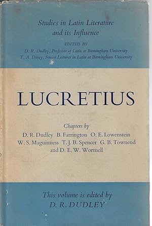 Image du vendeur pour Lucretius Studies in Latin Literature and its Influence mis en vente par Walden Books