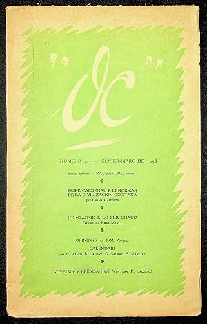 Seller image for OC. Revista de las Letras Occitanas n207, genier-mar de 1958 for sale by LibrairieLaLettre2