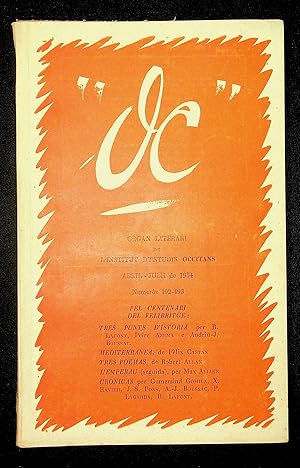 Imagen del vendedor de OC. Revista de las Letras Occitanas n192-193, abril-julh de 1954 a la venta por LibrairieLaLettre2