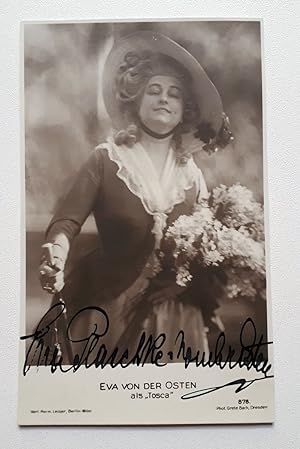 Eva von der Osten als Tosca - Ansichtskarte / Fotokarte um 1910, signiert