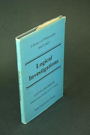 Bild des Verkufers fr Logical investigations. Edited with a preface by P. T. Geach. Translated by P. T. Geach and R. H. Stoothoff zum Verkauf von Steven Wolfe Books