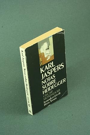 Bild des Verkufers fr Notas sobre Martin Heidegger. Introduccin de Hans Saner. Traduccion y compilacion de Vincente Romano Garca zum Verkauf von Steven Wolfe Books