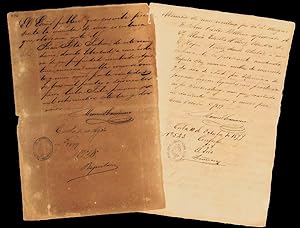 A Group of Two 1870s Manumission Documents for Enslaved Women in Cuba