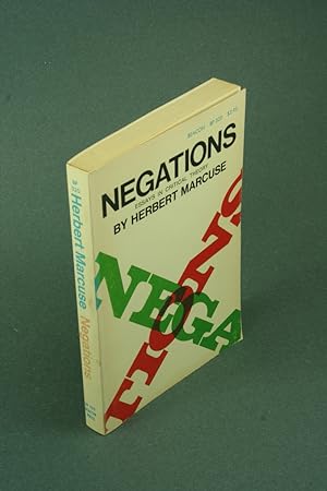 Bild des Verkufers fr Negations: essays in critical theory. With translations from the German by Jeremy J. Shapiro zum Verkauf von Steven Wolfe Books