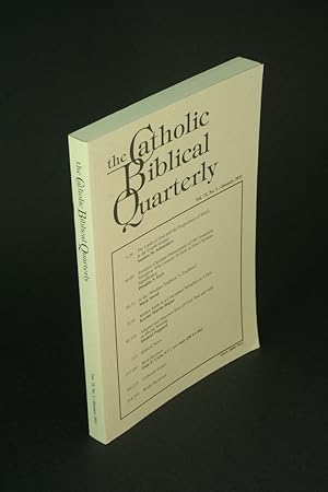 Seller image for The Catholic Biblical Quarterly: Volume 73, number 1, January 2011. for sale by Steven Wolfe Books