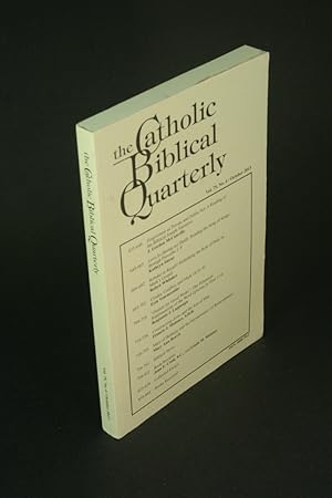 Imagen del vendedor de The Catholic Biblical Quarterly: Volume 75, number 4, October 2013. a la venta por Steven Wolfe Books