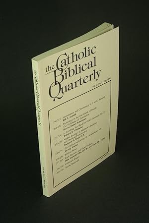 Imagen del vendedor de The Catholic Biblical Quarterly: Volume 74, number 2, April 2012. a la venta por Steven Wolfe Books