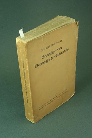 Bild des Verkufers fr Grundzge einer Metaphysik der Erkenntnis - COPY WITH MARKINGS. zum Verkauf von Steven Wolfe Books