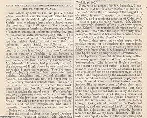 Bild des Verkufers fr Hugh Speke and the Forged Declaration of the Prince of Orange. An original article from the Notes and Queries journal, 1856. zum Verkauf von Cosmo Books