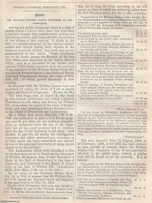 Seller image for Sir William Dutton Colt's Expenses as Ambassador. An original article from the Notes and Queries journal, 1857. for sale by Cosmo Books