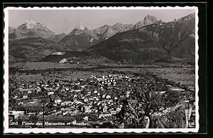 Bild des Verkufers fr Ansichtskarte Monthey, Panorama et Pierre des Marmettes zum Verkauf von Bartko-Reher