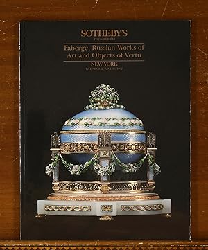 Sotheby's Auction Catalog: Faberge, Russian Works of Art and Objects of Vertu. New York, June 10,...