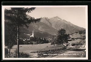 Ansichtskarte Fiesch, Ortsansicht gegen Bettlihorn