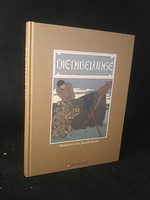 Bild des Verkufers fr Die Nibelunge Schrift, Vollbilder und Buchschmuck von Joseph Sattler. Hrsg., nacherzhlt, in Teilen bers. und mit einem Nachw. vers. von Joachim Heinzle zum Verkauf von ANTIQUARIAT Franke BRUDDENBOOKS