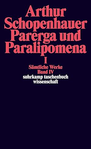 Bild des Verkufers fr Parerga und Paralipomena I. Kleine philosophische Schriften zum Verkauf von moluna