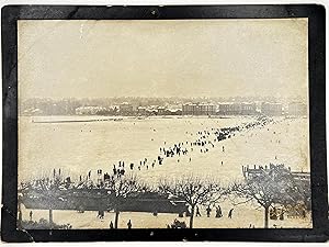 la rade et le port gelés (vue prise du quai du Mont-Blanc)