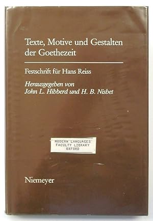 Image du vendeur pour Texte, Motive Und Gestalten Der Goethezeit mis en vente par PsychoBabel & Skoob Books