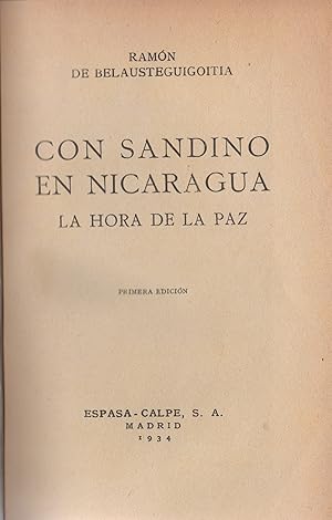 Imagen del vendedor de Con Sandino en Nicaragua. La hora de la paz . a la venta por Librera Astarloa