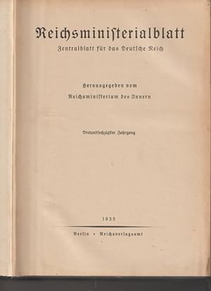 Reichsministerialblatt. Zentralblatt für das Deutsche Reich.