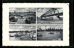 Bild des Verkufers fr Ansichtskarte Rheinhausen, Hindenburgpark, Schwimmbad Kruppsee, Admiral Graf Spee-Brcke zum Verkauf von Bartko-Reher